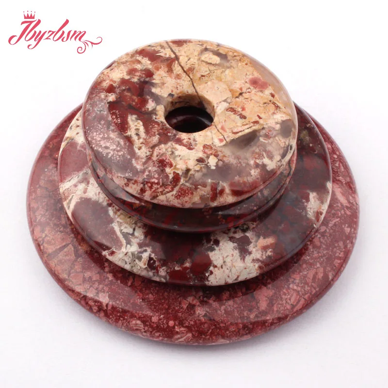 Donut Ring Multicolor Red Jasper Stone Beads for DIY Accessories Necklace Bracelet Pendant Charm Jewelry Making 1 Pcs 30mm /40mm