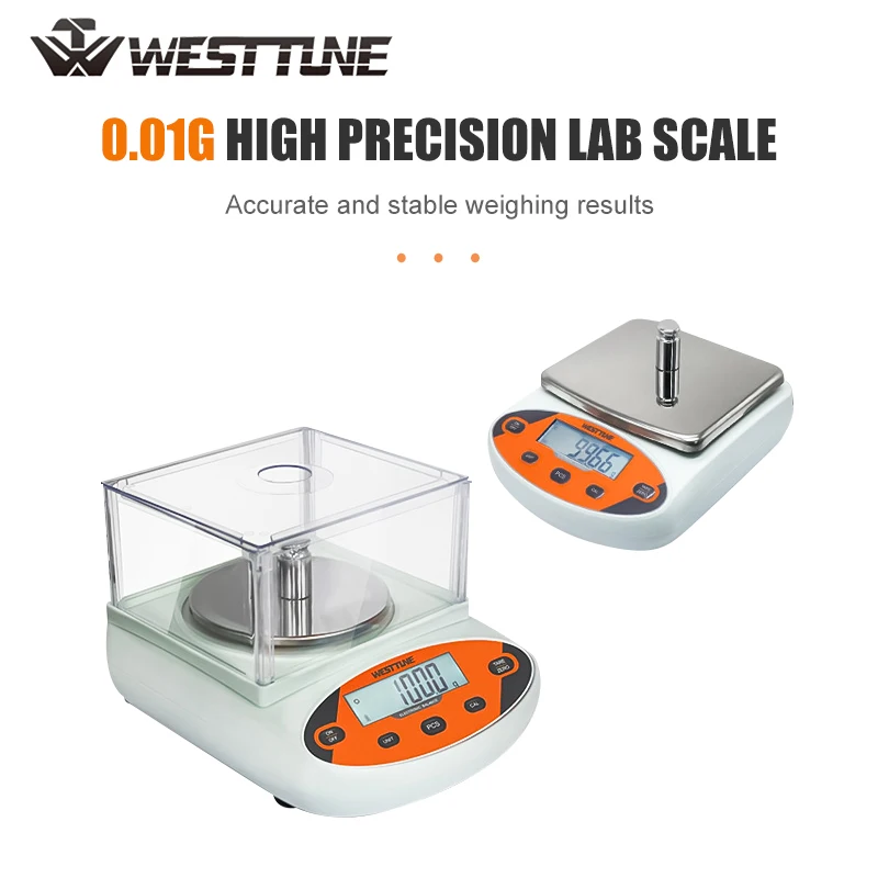 WESTTUNE 0.01g High Precision Electronic Scale Digital Laboratory Analytical Balance 300g-5000g Weight Balance for Jewelry Gold