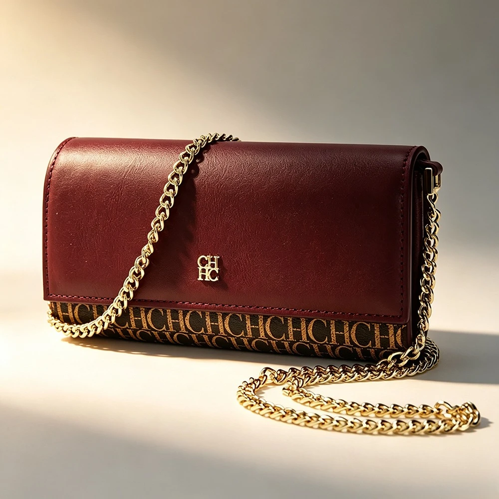 Brand Discount CH CLUTCH 06 Embossed Letter Wallet Removable Metal Chain Flap Purse Women 2 in 1 Clutch Crossbody Storage Bag