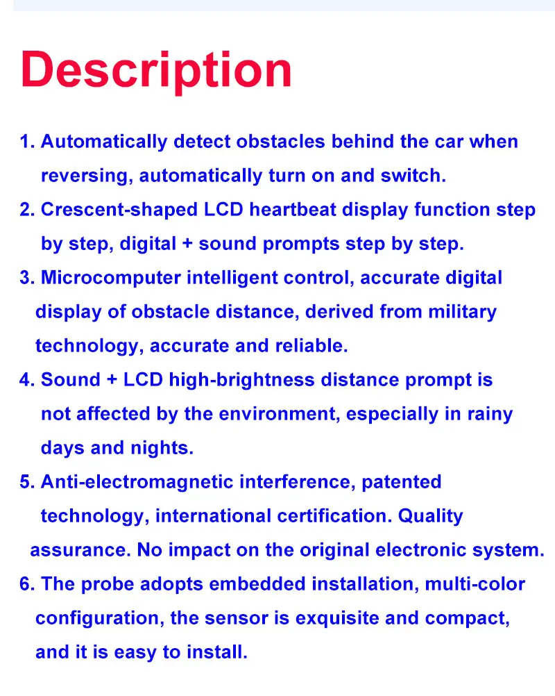 Einparkhilfe Parktronik 12 Farben 22mm Flacher Sensor Rückfahrradar Akustischer Alarm – Detail 14