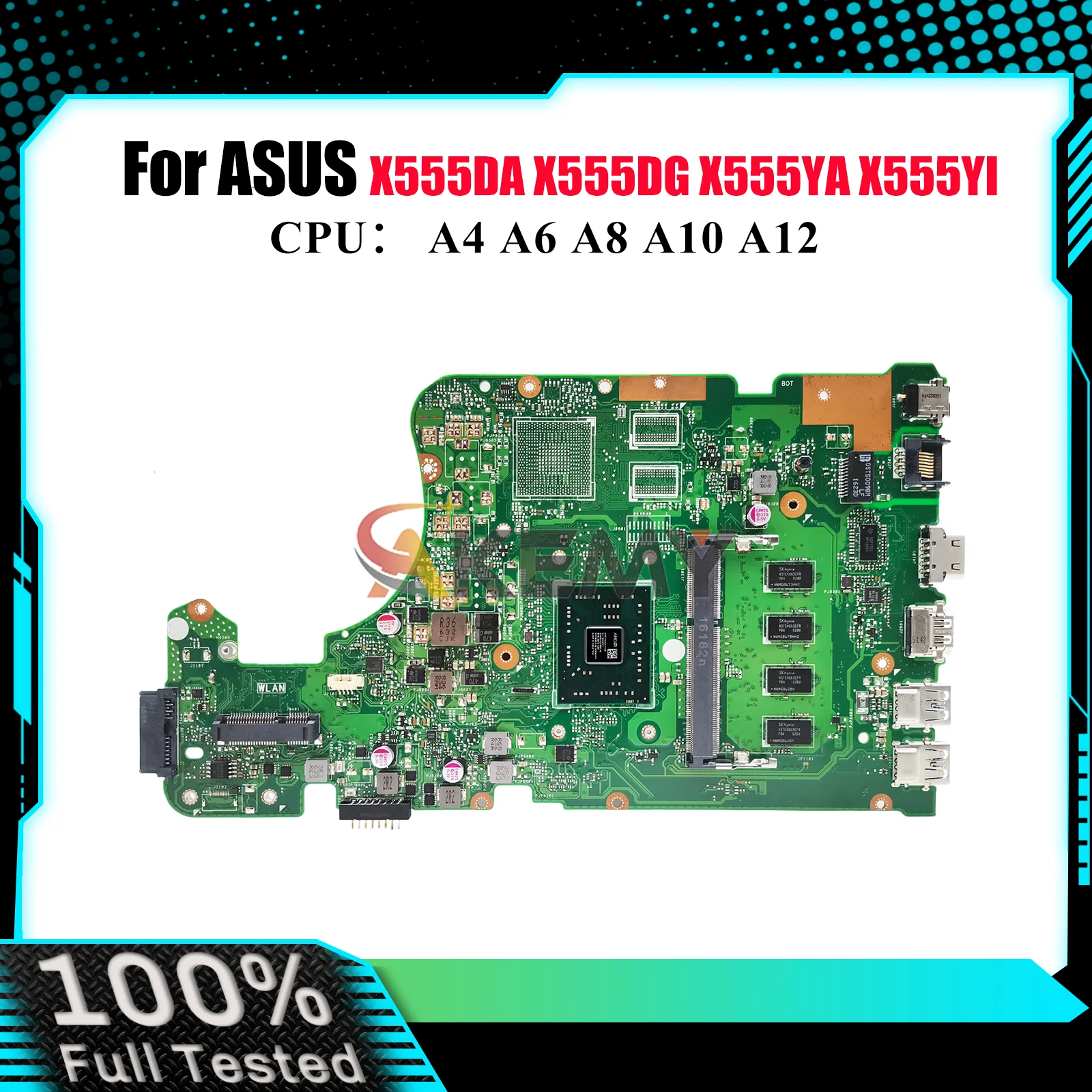 

Материнская плата для ноутбука X555DA для ASUS VivoBook X555DA X555DG X555D X555YA A555D K555D X555YI с процессором A4 A6 A8 A10 A12
