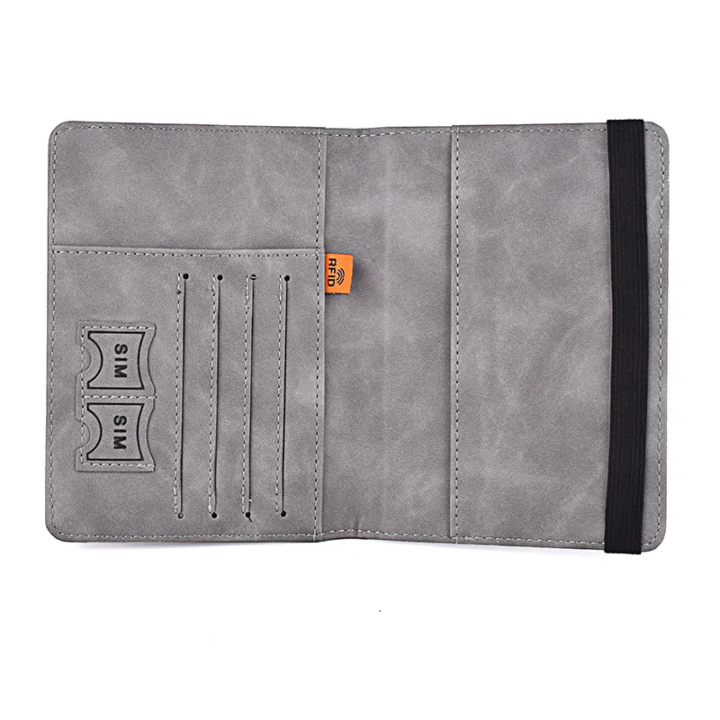 Women Men RFID Vintage Business Passport Covers Holder Multi-Function ID Bank Card PU Leather Wallet Case Travel Accessories