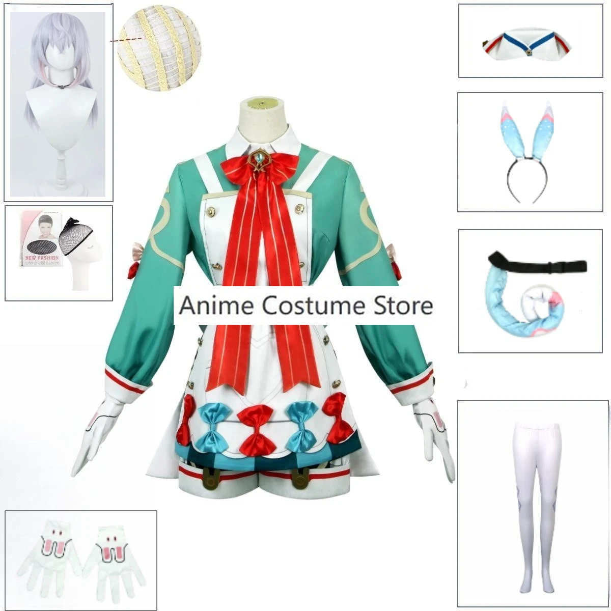 Bunny Girl Sigewinne Cosplay Costume Game Genshin Impact New Cosplay Sigewinne Wig Hat Stockings Headwear Tail Dress Full Set