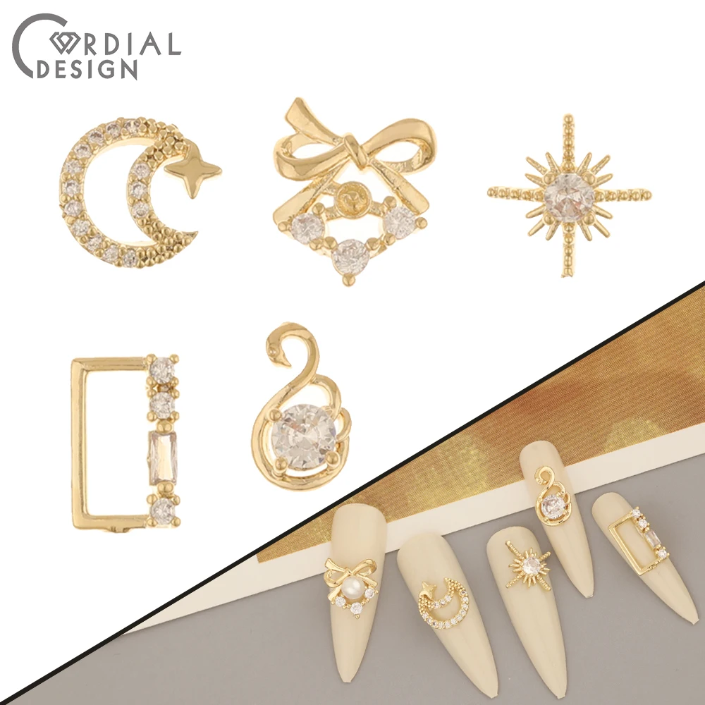 

Cordial Design 100Pcs Cubic Zircon/DIY Parts/Fingernail Accessories/Genuine Gold Plating/Hand Made/Jewelry Findings & Components