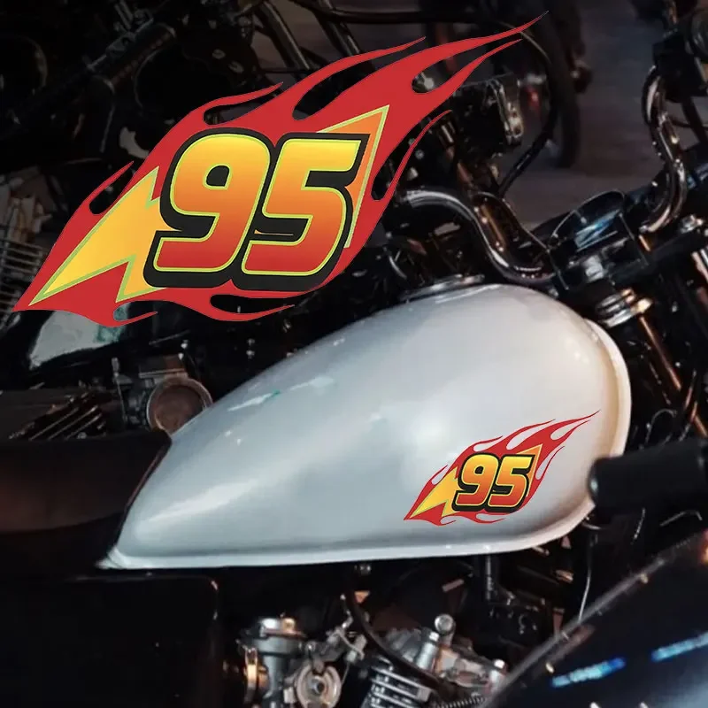 

1 шт. пламя 95 гоночный стиль мотоциклетные наклейки водостойкие для DIY мотоцикла топливный бак скутера корпус виниловые наклейки украшения