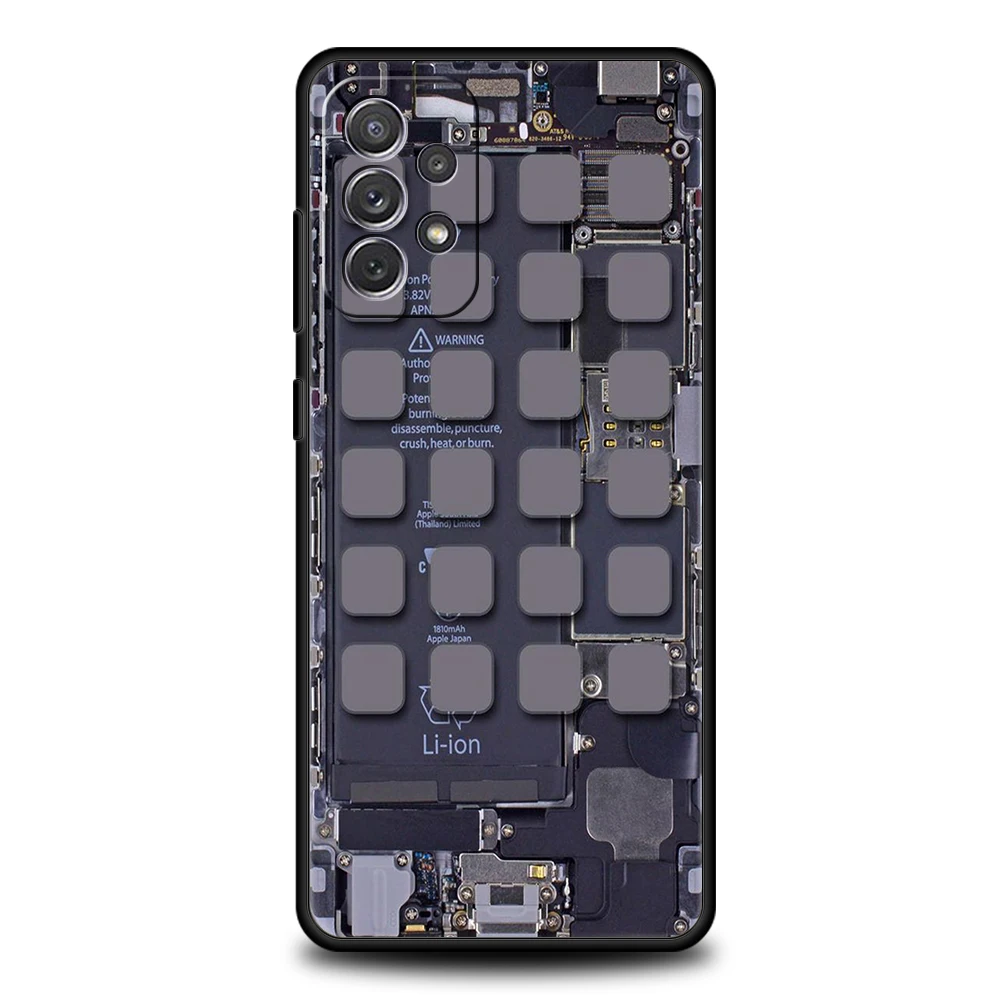 Inside Circuit Board Phone Case Cover for Samsung Galaxy A13 A14 A22 A32 A33 A34 A52 A72 A11 A51 A71 5G Shockproof Soft Shell