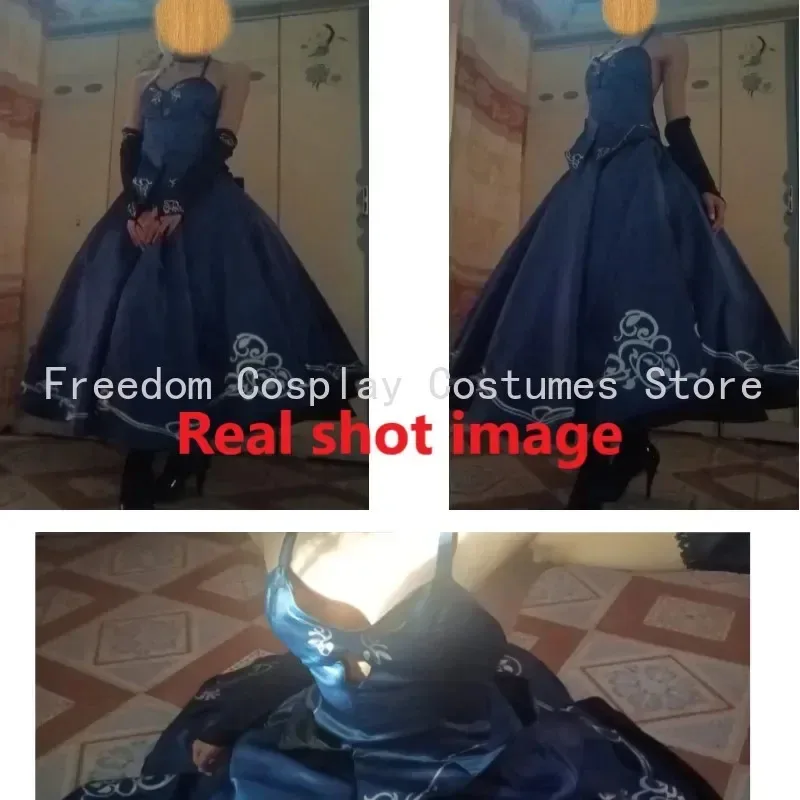 LQSBluu Cosplay Alter Fate Saber Costume Cosplay parrucca Arutoria Pendoragon Cosplay Halloween Carnevale Outfit Party Dress