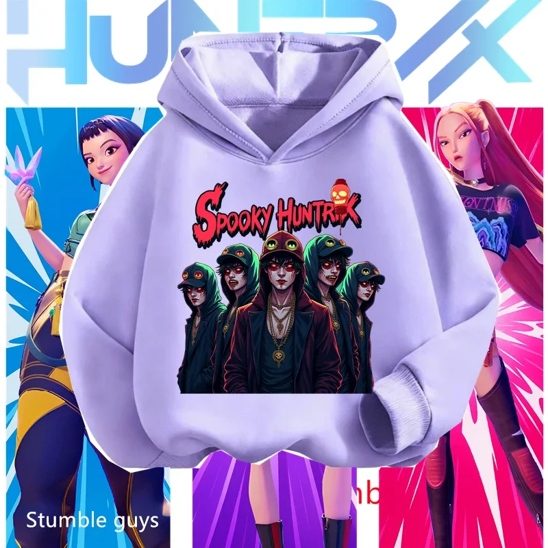 

Kpop Demon Hunters Boys Tracksuit Kids Halloween Sweatshirt Soft Warm Cute Anime Print Comfortable Pullover​