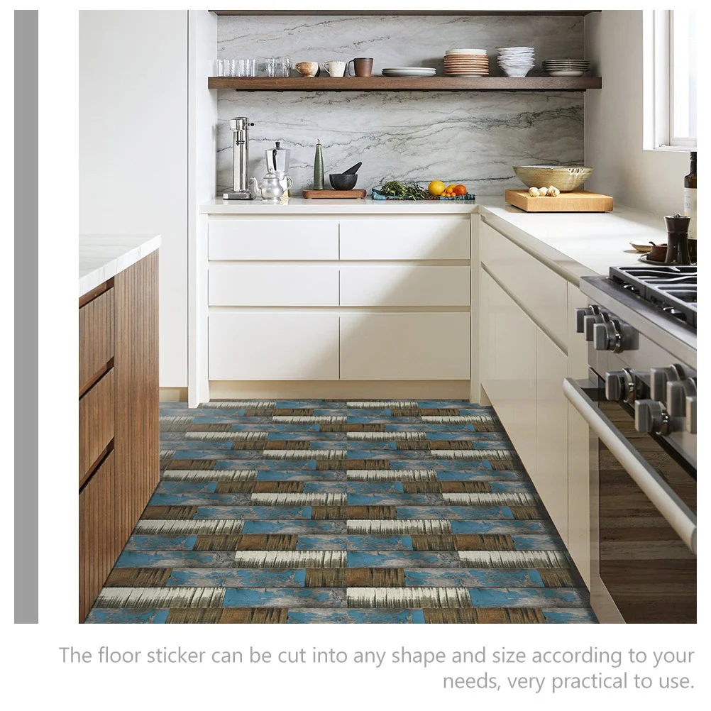 

5Pcs Peel and Stick Floor Planks Self Adhesive Vinyl Flooring Tiles Easy Install Durable Wood Grain Floor Stickers for Bedroom