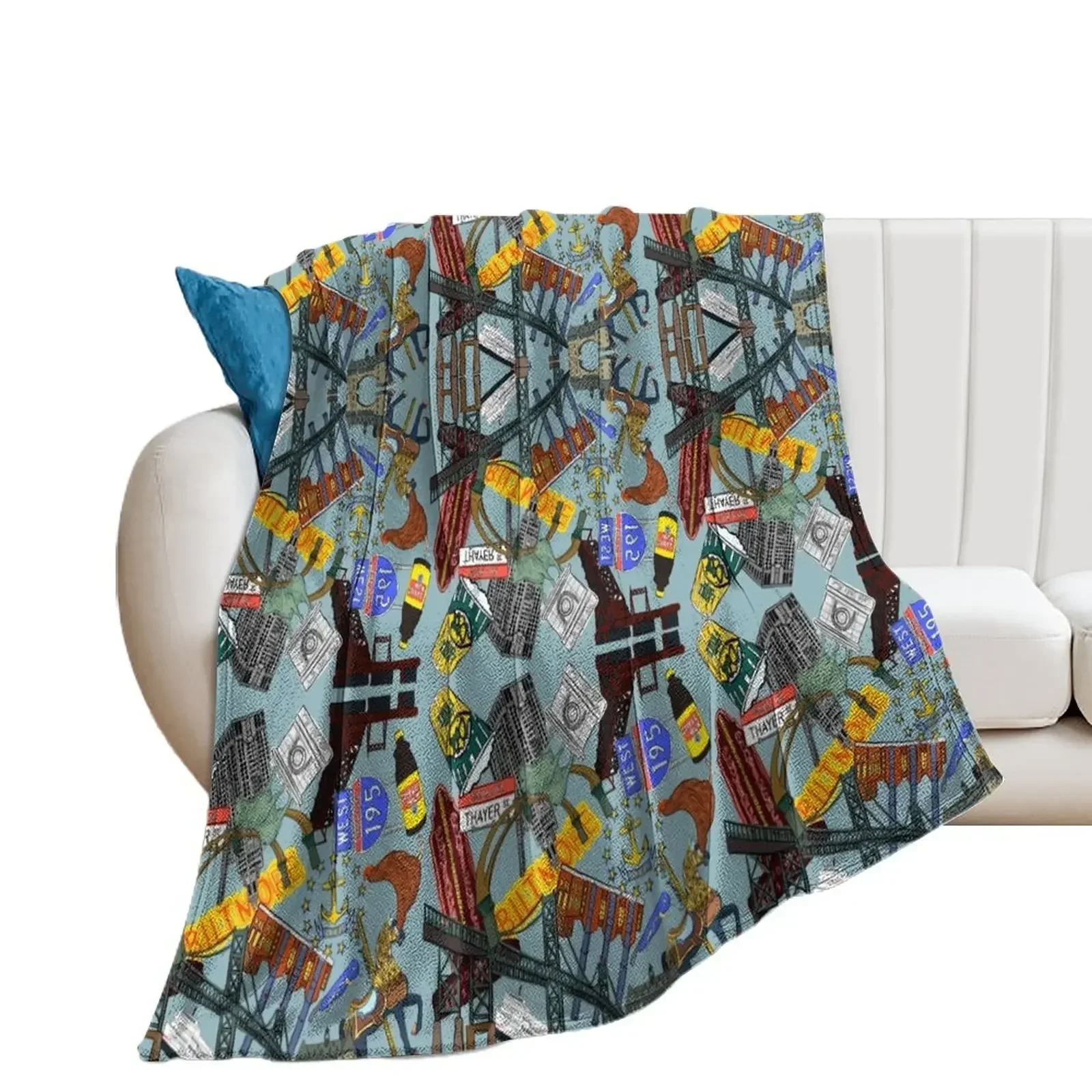 

Rhode Island Landmarks Throw Blanket Giant Sofa Stuffeds Blankets Sofas Of Decoration Blankets