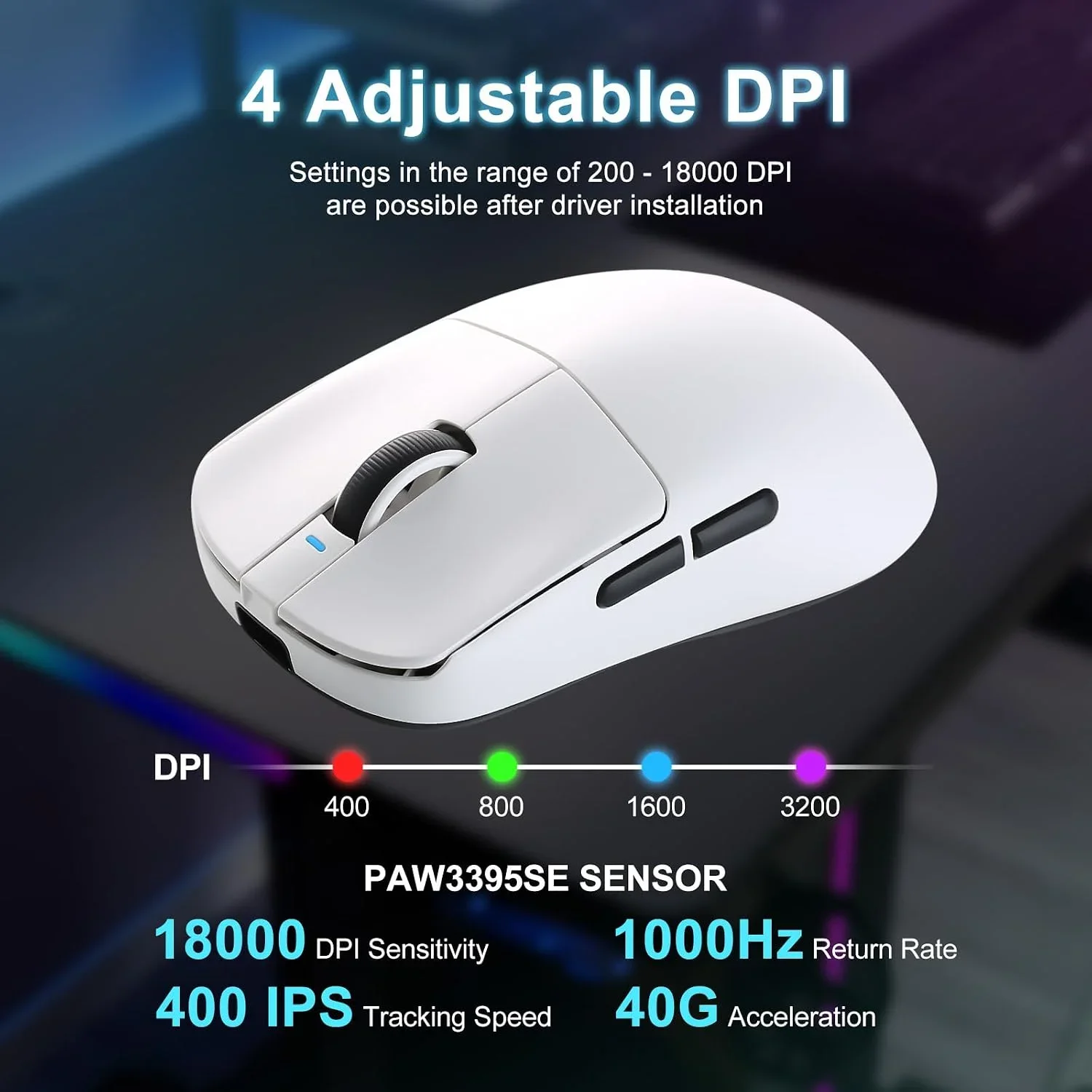 ATK VXE Dragonfly R1 Pro Max Tri-Mode Wireless Gaming Mouse PAW3395 26000DPI 800mAh R1 S Ergonomic Lightweight for FPS PC Gift image 4