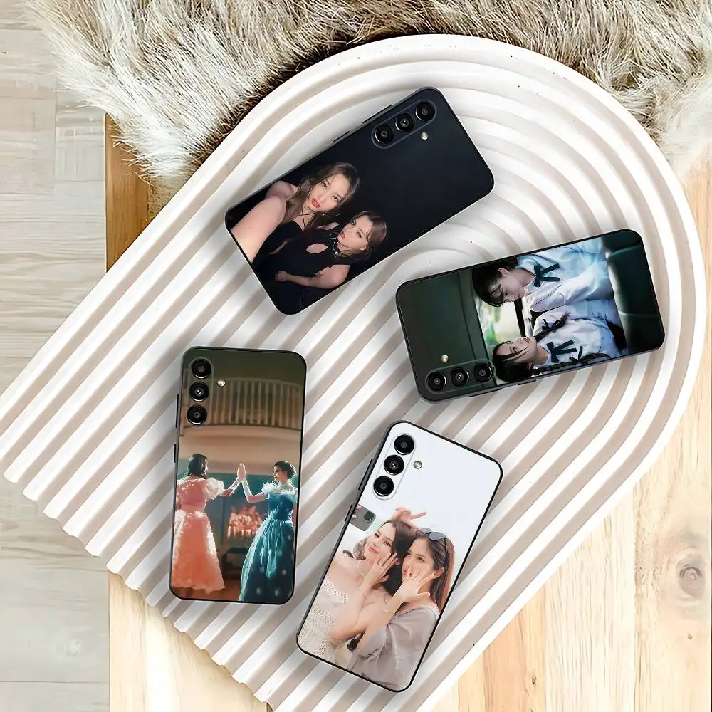 Capa de telefone Pink Theory Freen Becky para Samsung Galaxy A73,31,32,72,41,53,52,71,22,5G,Note,J7,8,9 Capa preta macia