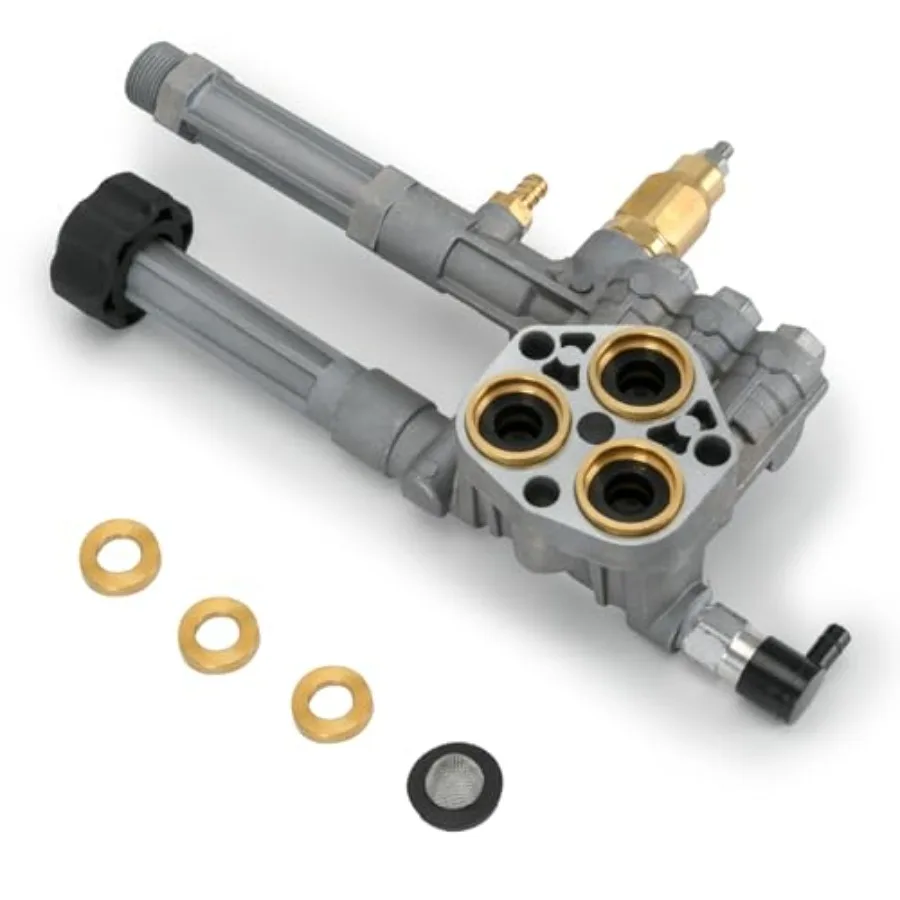 

Насосная головка для мойки высокого давления AR43361, совместимая с насосами SRMW2.3G28, SRMW2.4G28 для Annovi Reverberi, Toro, Troy Bilt (с универсальным креплением)