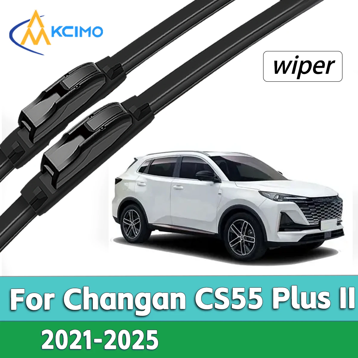 

High Quality Natural Rubber Front Wiper Set Compatible For Changan CS55 Plus II 2021-2025 Front Window Cleaning Kit