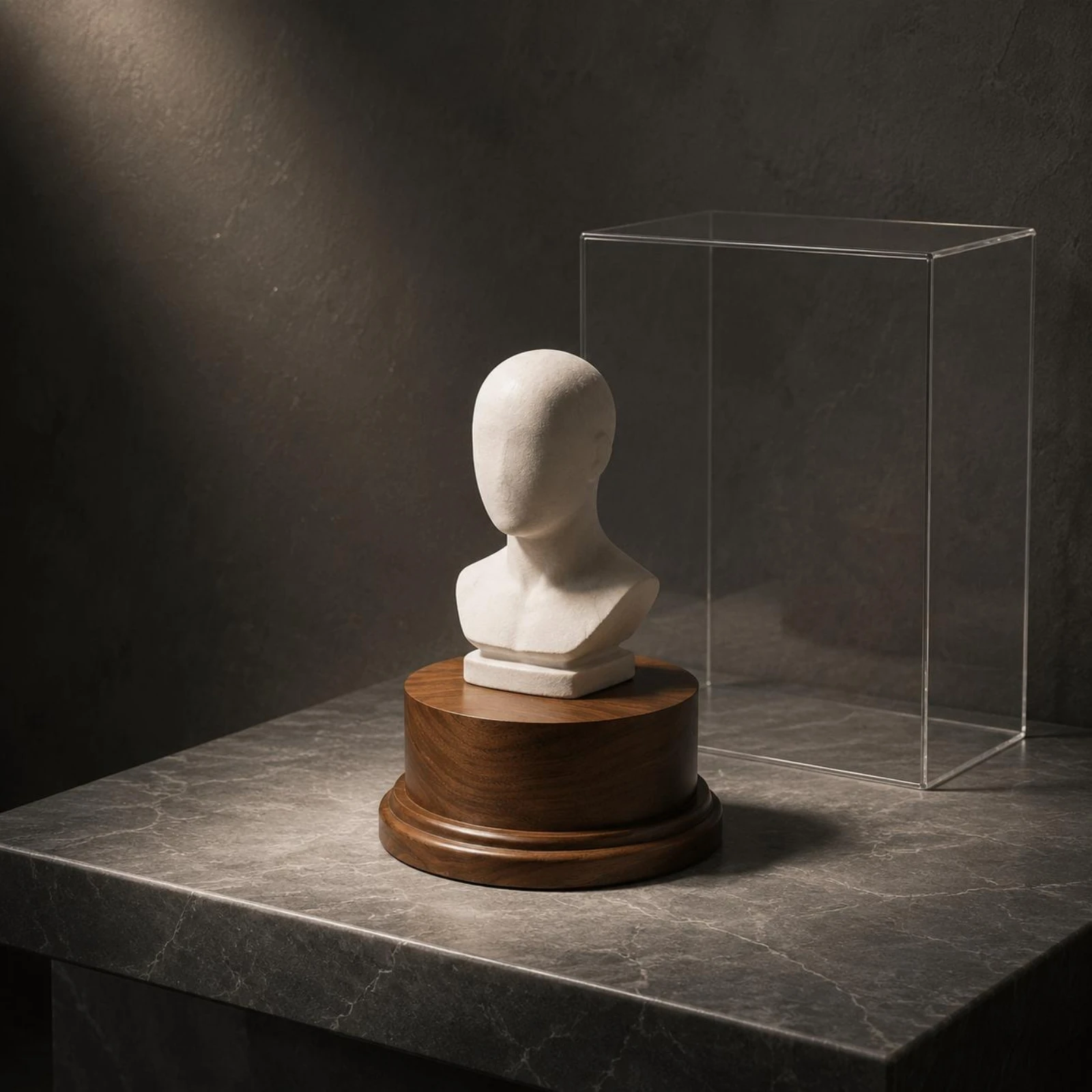 Bust Stand Customizable Figure Base Wooden Pedestal Stable Design Wooden Pedestal Stand Compact Size for Collector Cabinet