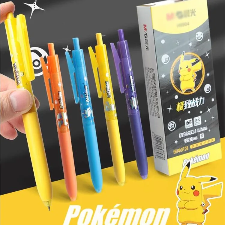 

24pcs/lot Kawaii Pokemon Press Gel Pen Cute 0.5mm Black Ink Neutral Pens Promotional Gift Office School Supplies