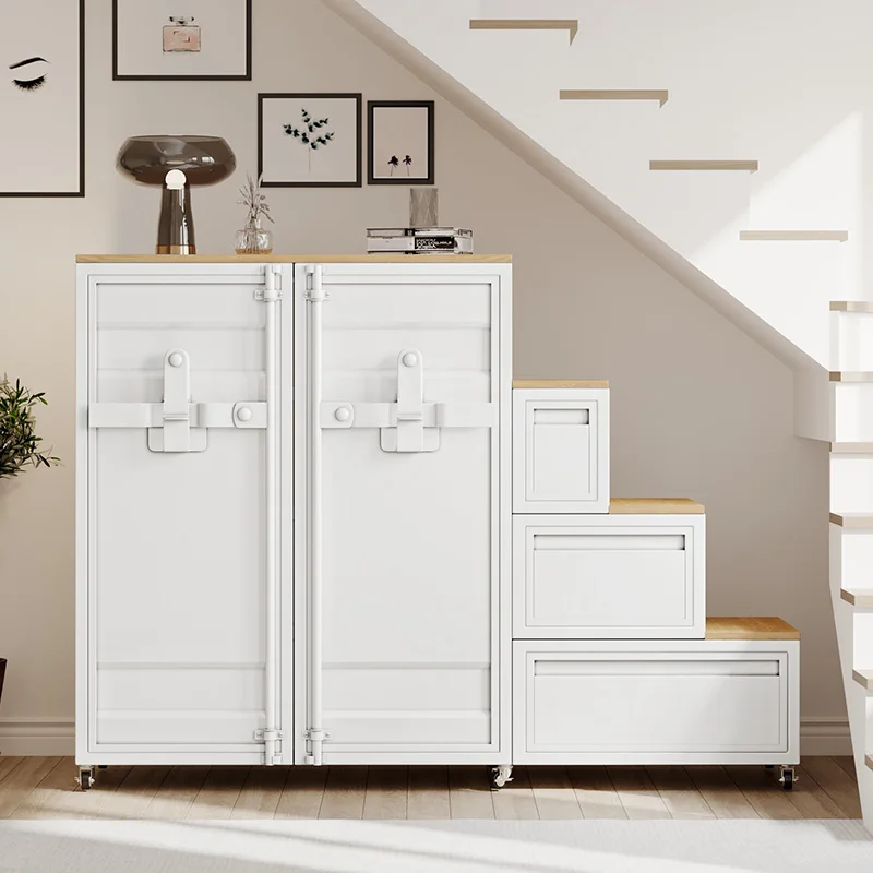 خزانة درج من الحديد المطاوع، خزانة، مساحة مشطوفة تحت الدرج، خزانة تخزين منحدر ثلاثي، خزانة، خزانة سلم مخصصة #3