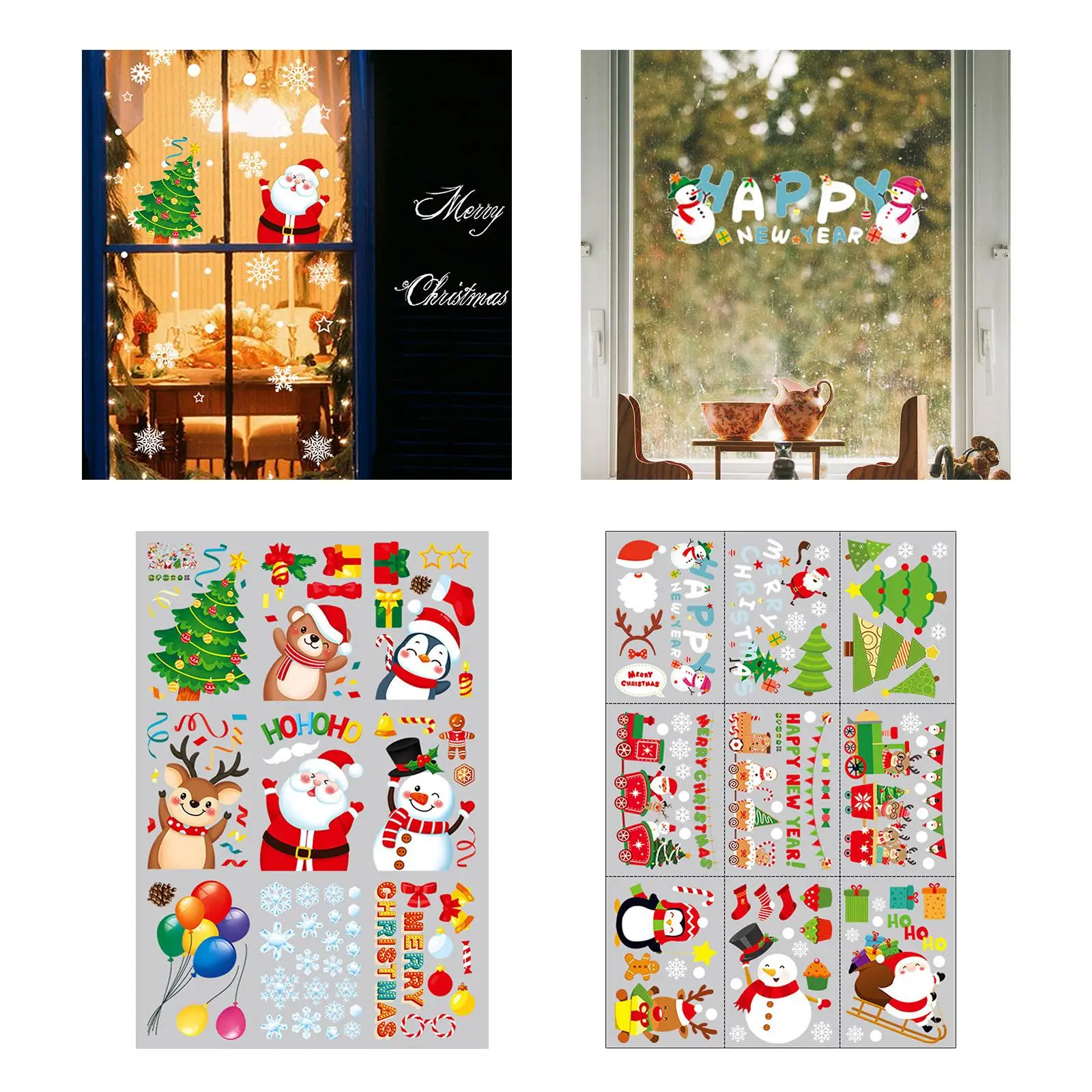 Christmas Window Clings Decoration Snowman Gift Christmas Window Stickers for