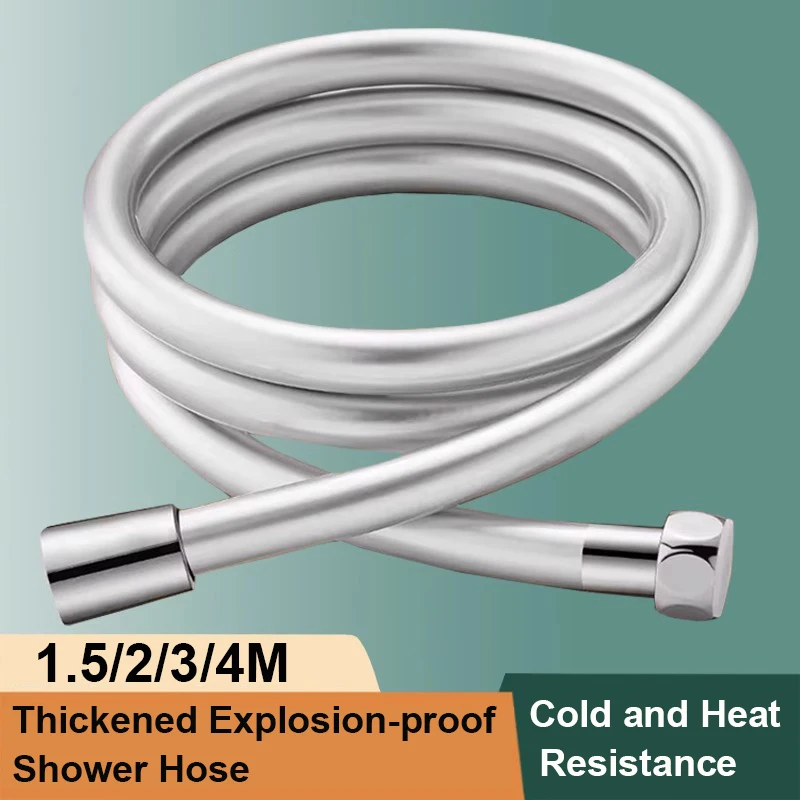 

Ручной душевой шланг высокого давления из ПВХ из нержавеющей стали, универсальный интерфейс, гибкая взрывозащищенная душевая трубка с защитой от намотки