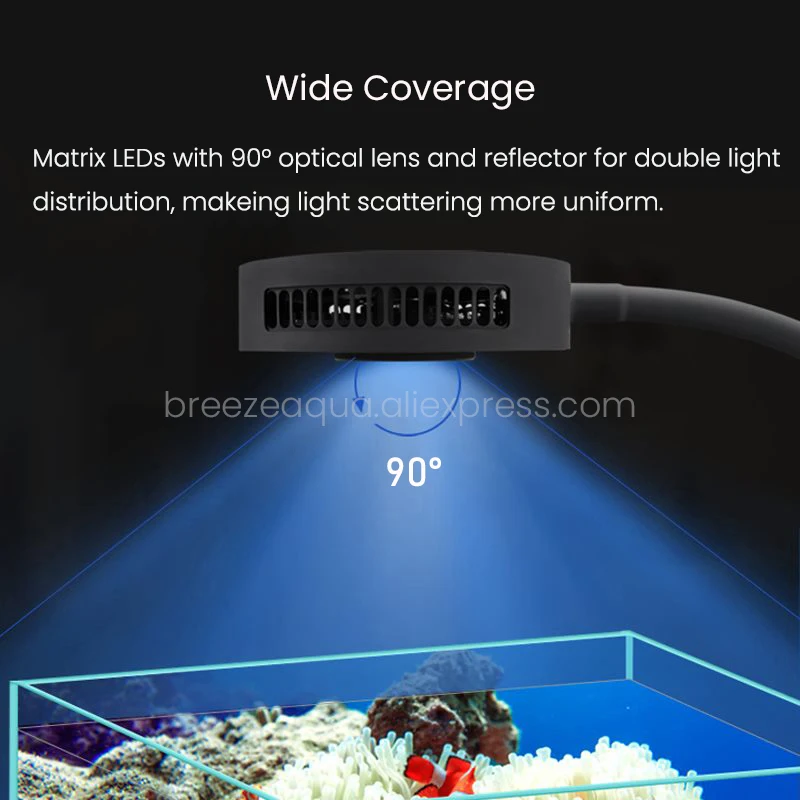 Spectra Aqua Knight V2 36W Full Spectrum Touch Control Built-in Timer Marine Coral Reef Saltwater Fish Tank Aquarium LED Light