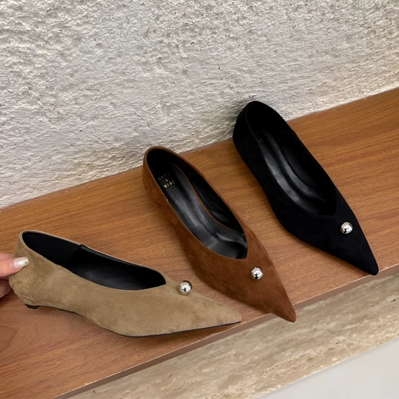 أنيقة أشار تو أحذية نسائية الشقق أحذية فاخرة للمرأة الصنادل الضحلة 2025 الخريف فساتين راقية حفلة جديدة Mujer Zapatos