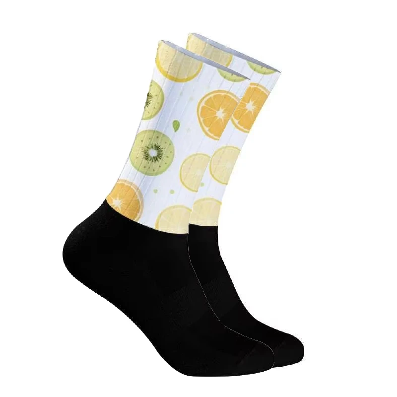 

Fresh fruit sliced print cycling socks Wearproof Bike Footwear for Road Bike Socks Running Basketball Compression Socks