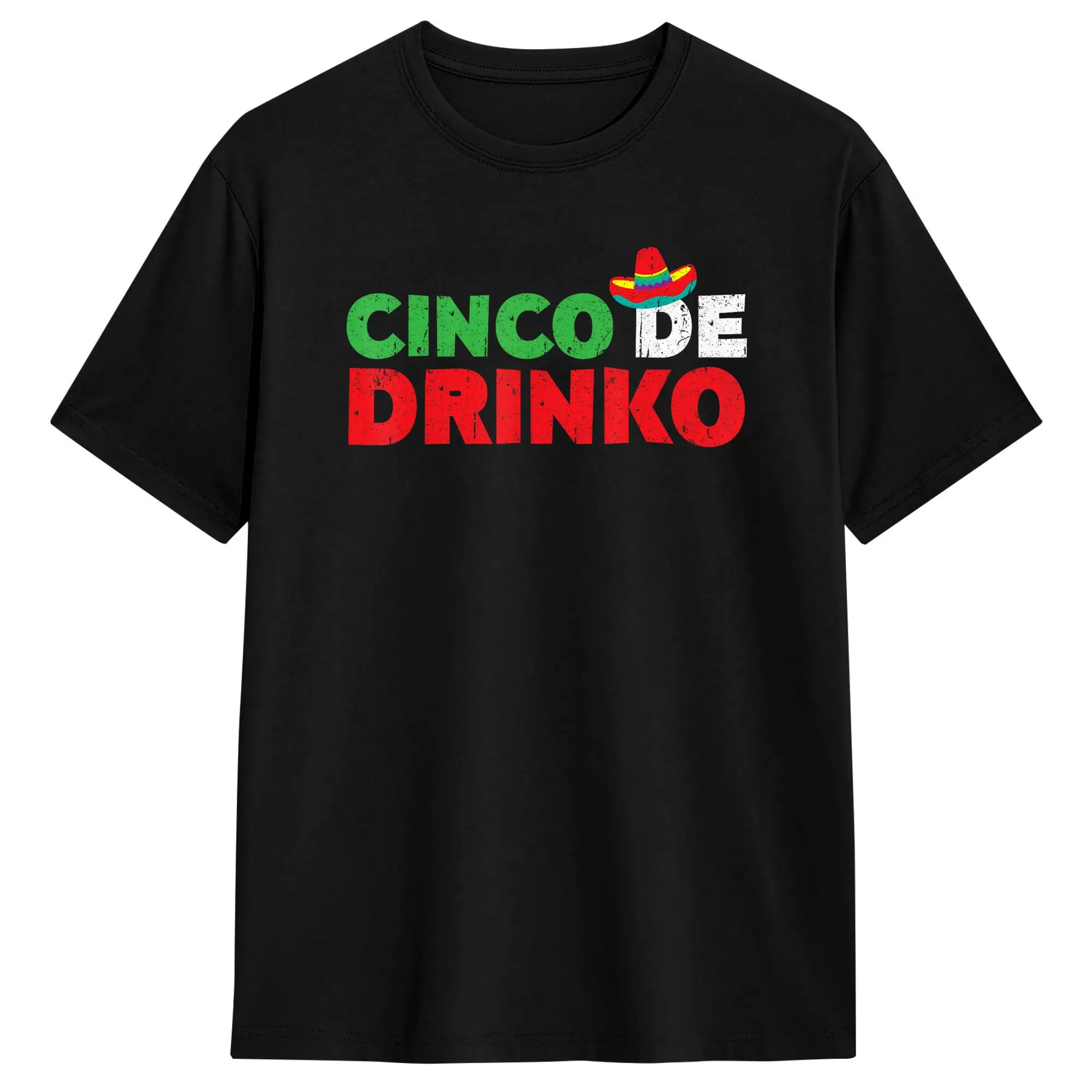 Men's Cinco De Drinko  Mayo Party T Shirts  Cotton Clothes Summer Y2K Fun Short-Sleeve T-Shirt O Neck Harajuku Design Tee Shirt