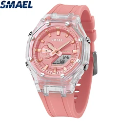 SMAEL 8088 Women Digital Watches Fashion Sports Waterproof Watch Pink Led Light Electronic Movement Wristwatch for Girls Gifts