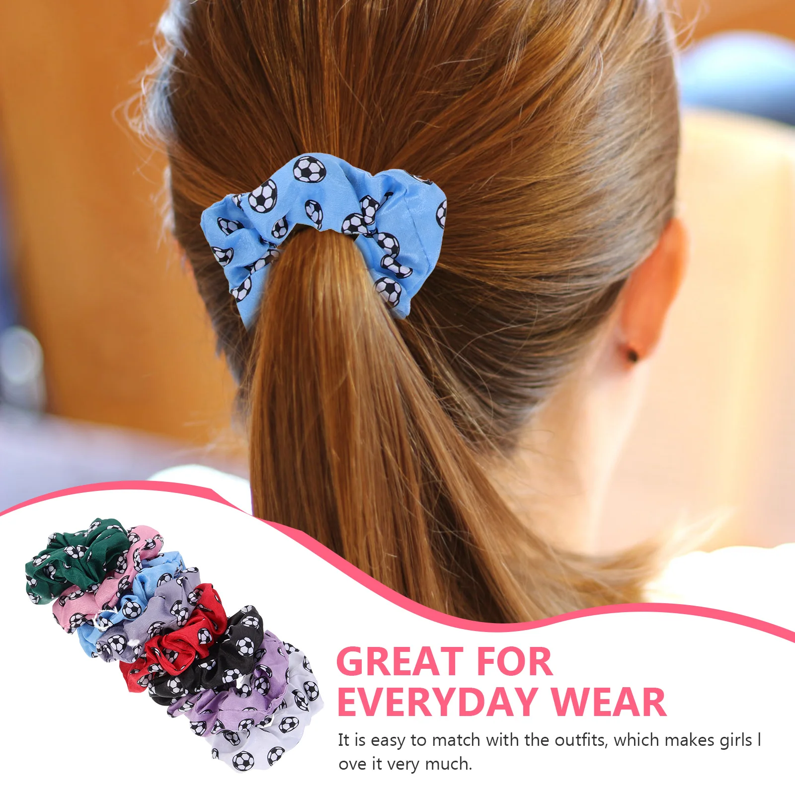 

8pcs Scrunchies for Women Girls Cloth Hair Ties Elastic Soft Head Bright Color Comfortable All Day Wear Hair Accessories Sleep