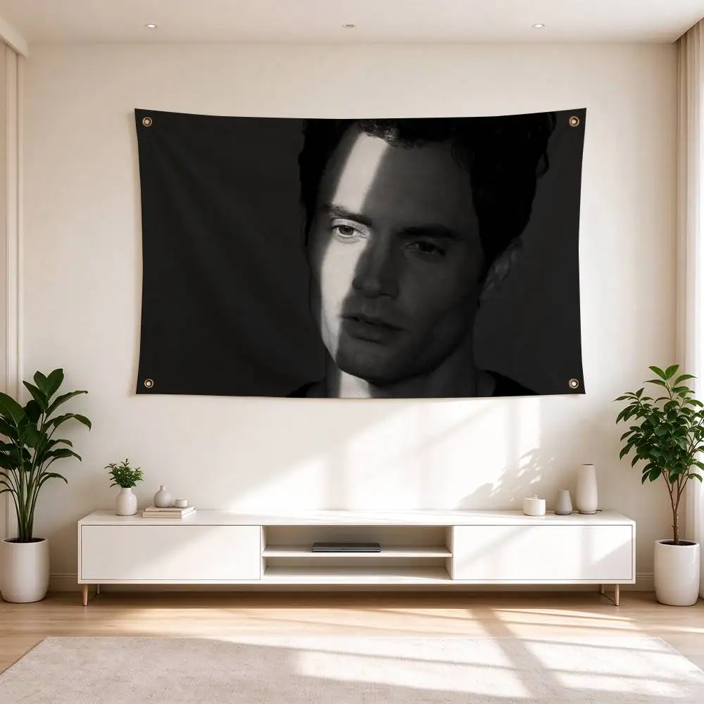 Retro Celebrity Penn Badgley  Flags for Bedrooms Home Decor Items Outdoor Decors Garage Decoration Flaga