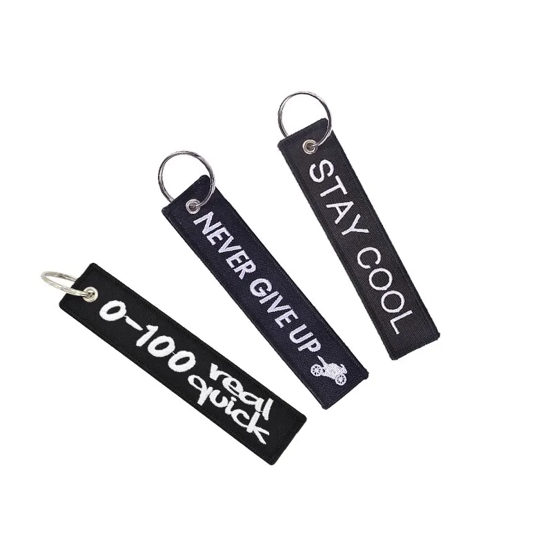 3pcs Aviation Keychain Remove Before Flight Both Sides Embroidery Car Key Accessories Backpack Pendant Chain