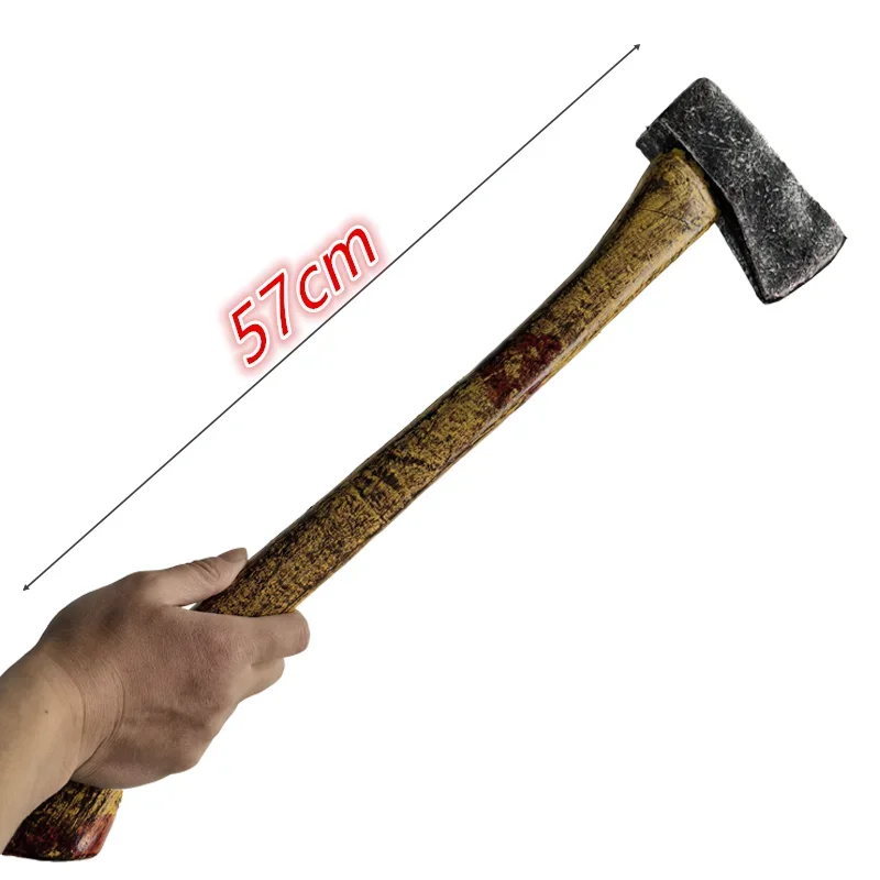 코스프레 1:1 도구용 도끼, 벌목꾼 도끼, 토마호크, 무대 공연 소품, 할로윈 안전 PU 고무 장난감 칼