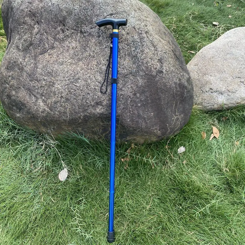 Bastón telescópico de aleación de aluminio, bastón plegable para senderismo, bastón para personas mayores, para caminar al aire libre, 1 ud.