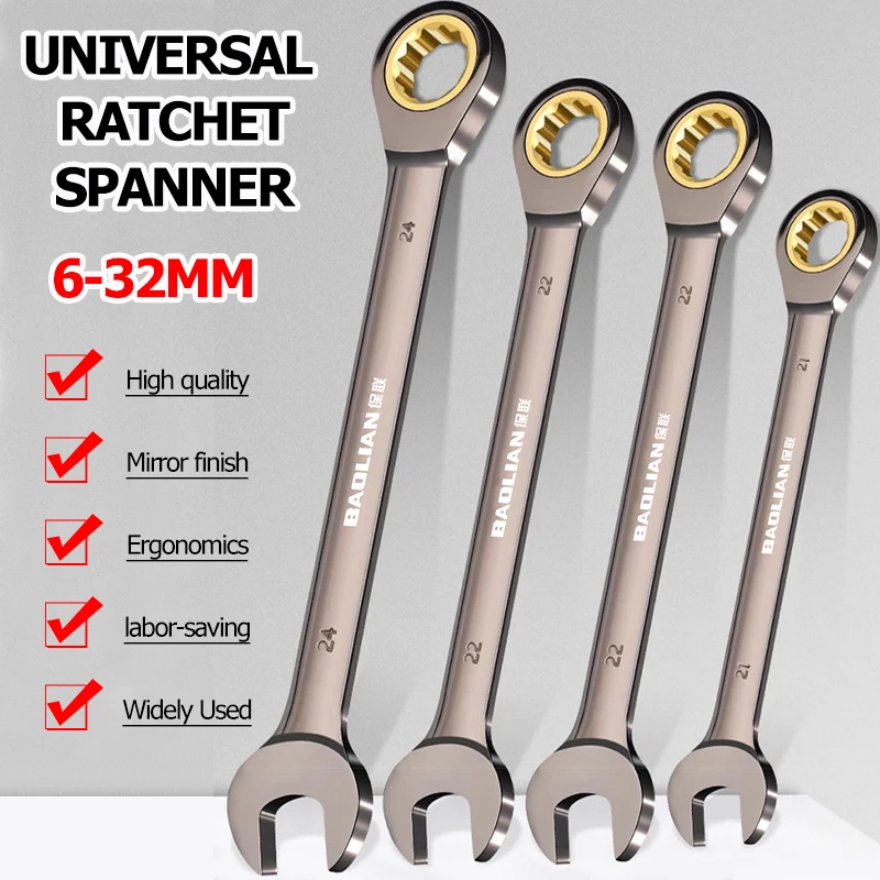 

1Pc Universal Torx Wrench Adjustable Torque 6-32mm Ratchet Spanner for Bicycle Motorcycle Car Repair Tools Mechanical Tool