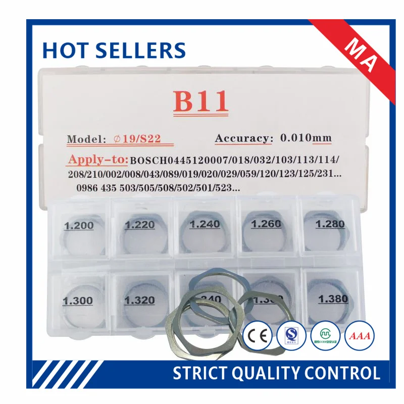 B22 B25  B31  B26  B16  B14 B13  B11 Injector Shims Gaskets Nozzle Valve Adjust Washer Repair for Bosch 50PCS