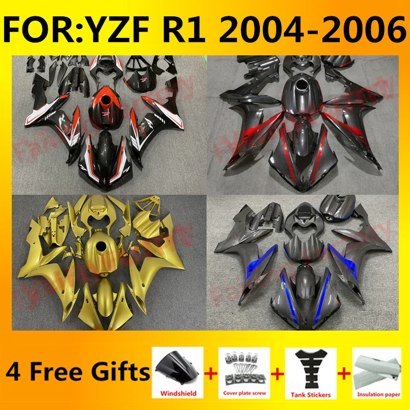 Motorcycle Fairing Kit ABS Plastic Body Injection Fairings Bodywork Bodykits For Yamaha R1 YZF1000 YZFR1 YZF-R1 2004 2005 2006