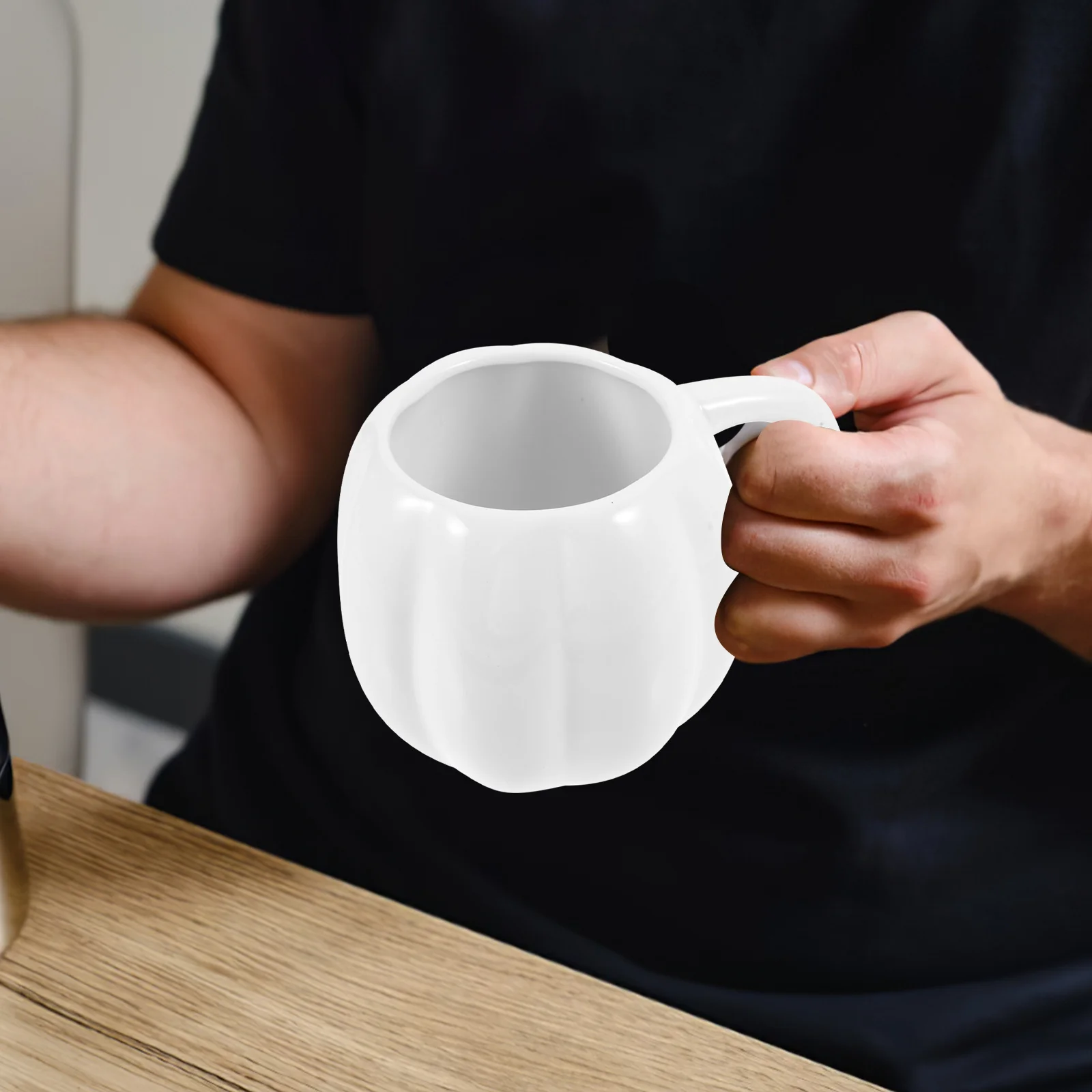 

Кружка с тыквой на Хэллоуин, 500 мл, большая емкость, керамическая чашка для питья кофе, кружка в форме тыквы, чашка для питья