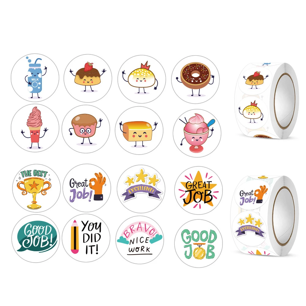 300pcs Cute Reward Stickers Roll with Word Motivational Stickers for School Teacher Kids Student Stationery Stickers Kids 1inch