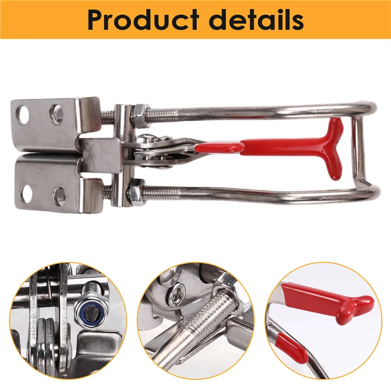 

GTBL Buckle Lock 304 Stainless Steel T Handle Quick Fixture Adjustable Clamp Box Buckle Horizontal Fixture Door Bolt Clamp