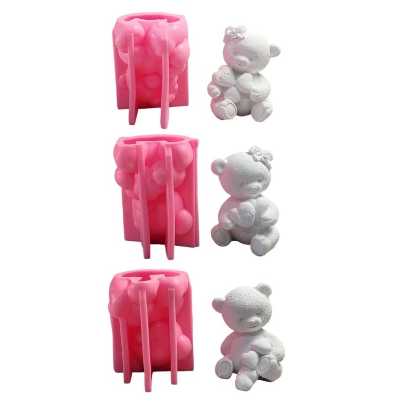 3D Bear Figurine Mold Silicone Aromatherapys Molds Home Decoration Mould