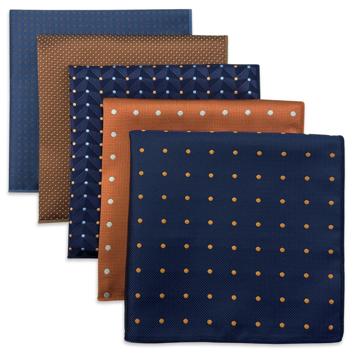 5 PCS Men's Pocket Square Set, Assorted Handkerchief Styles