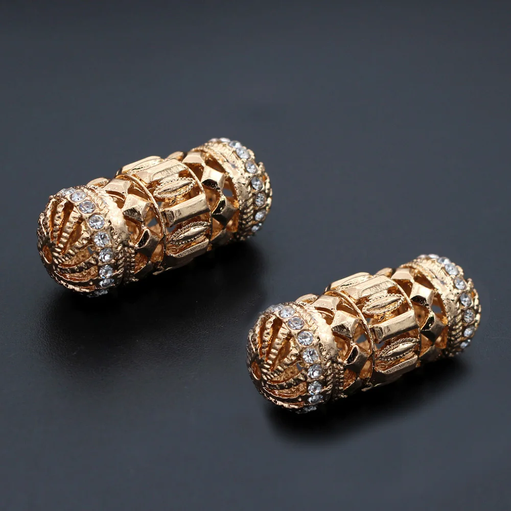 10pcs Gold Color Crystal Nigerian African Beads For Women Bridal Dubai Indian stone Necklace Earrings Wedding Party Jewelry Set view 4