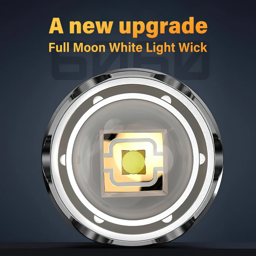 Portable Powerful LED Flashlight Built-in Battery Type-C Rechargeable  Outdoor Long-range Camping Emergency Tactical Flashlight