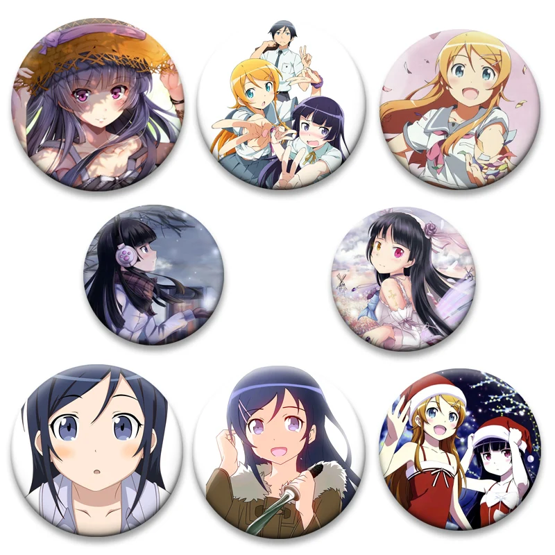 Anime Ore No Imōto Ga Konna Ni Kawaii Wake Ga Nai,Oreimo Brooches Pins Aragaki Ayase Cartoon Badge for Bag Decor Jewelry Gifts