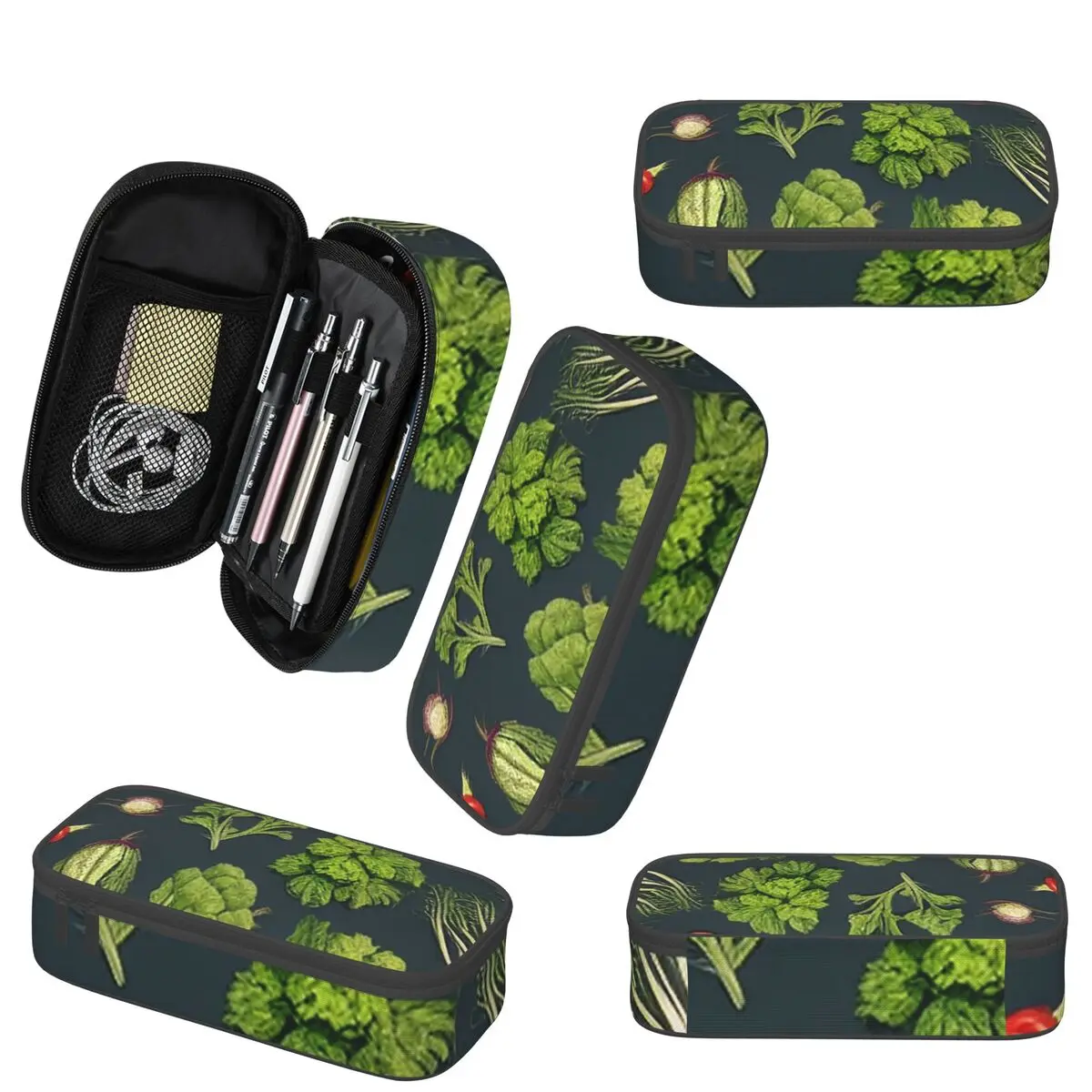 ヴィンテージ野菜パターン鉛筆ケース子供のための学校のペンボックス鉛筆バッグ文具用品ペンホルダーバッグ