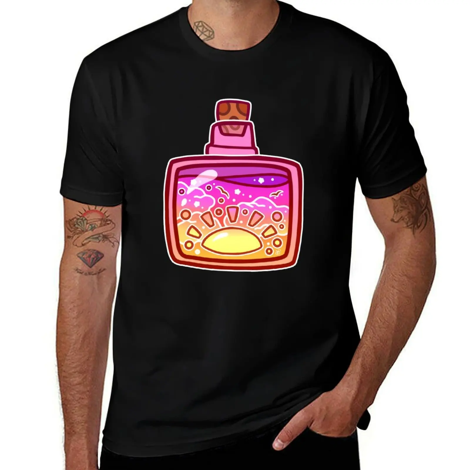 Sunset Potion Bottle T-Shirt High Elasticity Sports T-Shirt