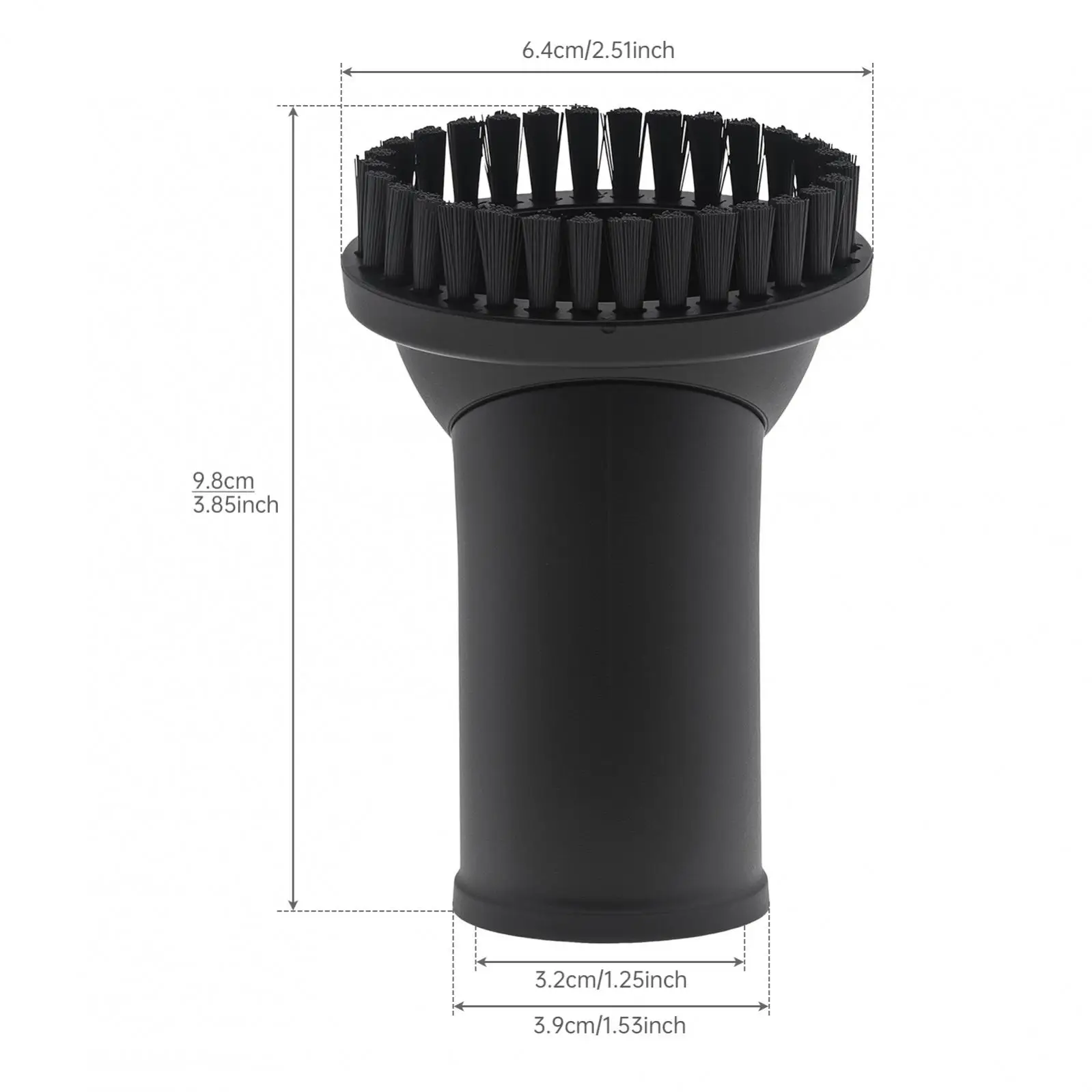 32 mm Inside Diameter Soft Horse Hair Rotatable Vacuum Brush, Universal Round Vacuum Dust Brushes Handheld Vacuum Parts