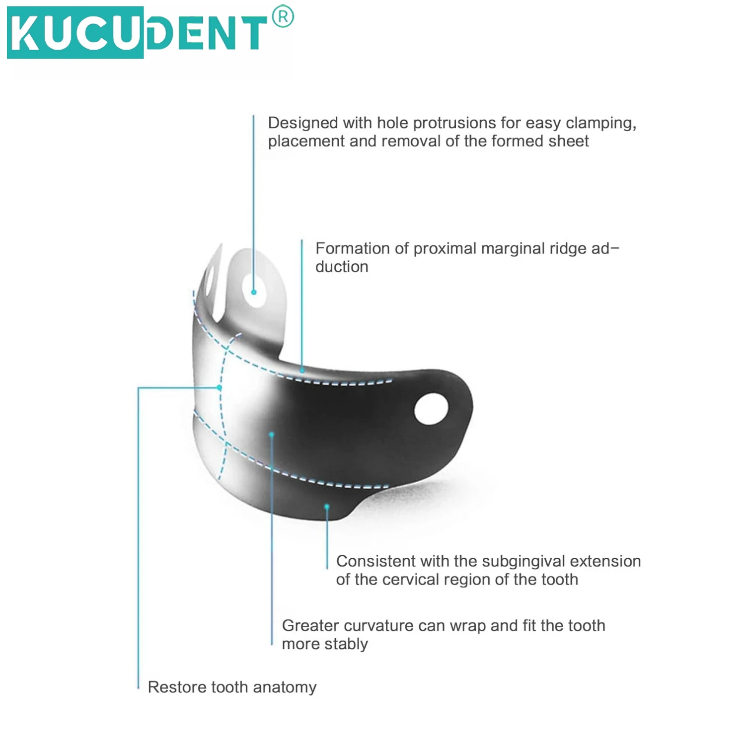 100 قطعة مجموعة فرقة مصفوفة الأسنان المعدنية الاقسام احيط المصفوفات الفرقة لاستبدال الأسنان 3.5/4.5/5.5/6.5 مللي متر مواد طبيب الأسنان