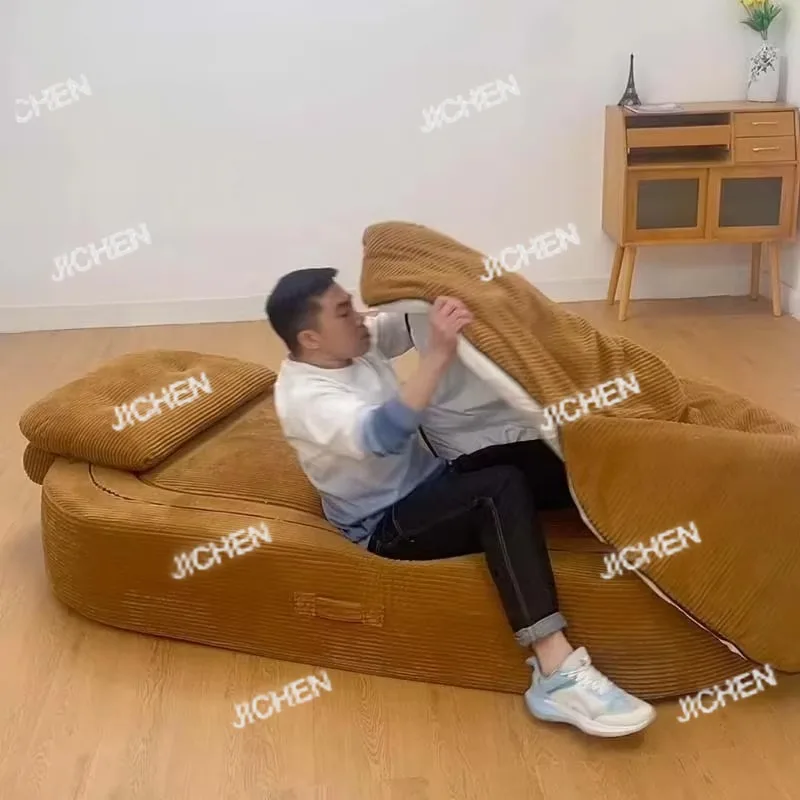 

Современные дизайнерские тканевые диваны-кровати L-образной формы, пуфы для сна, диван для гостиной, сжатый ленивый вакуумный диван, мебель Sottovuoto