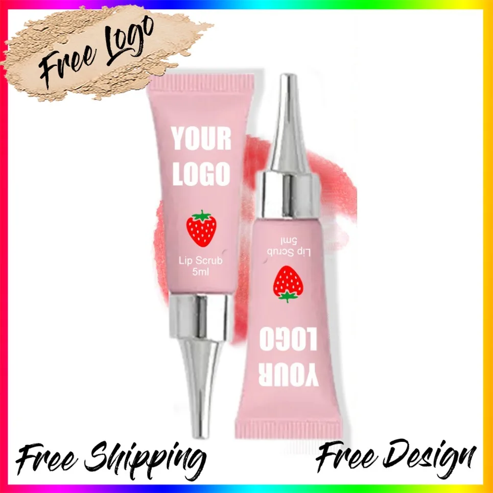 Vegan Makeup Lipstick Private Label Soft Tube Fruit Flavored Exfoliating Lip Scrub Custom Logo Wholesale